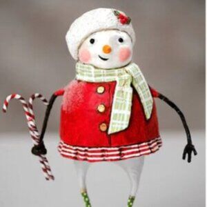 Lori Mitchell Christmas Minty Snowman Figurine, 7.25 Inches